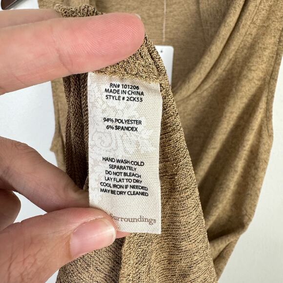 Soft Surroundings NWT Kerry Tan Speckled Cowl Neck Neutral Sleeveless Dress - Picture 7 of 8